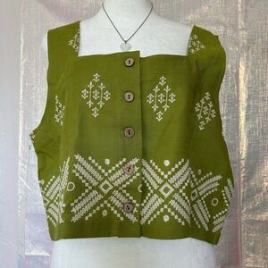 Calypso St. Barth Green Tank Size L Summer Vacation Tropical